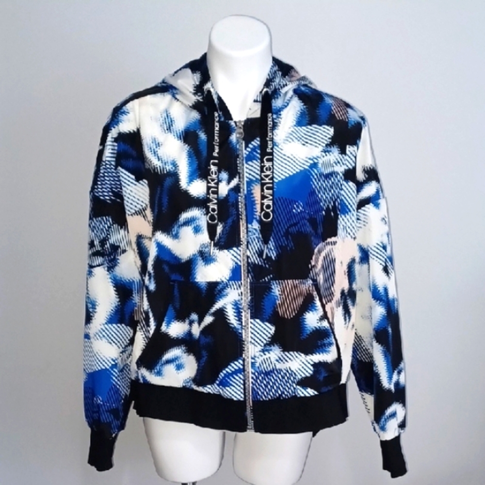 Large raincoat  CALVIN KLEIN "Repel" rain jacket.  Hoodie Windbreaker. Summer